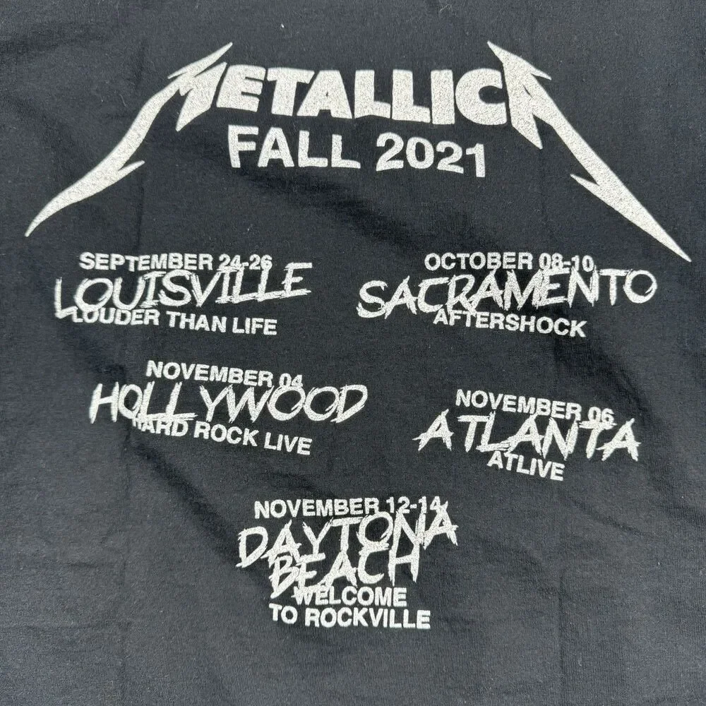 Metallica Tour T-Shirt Mens XL "Wherever I May Roam" Black Band Tee Double Sided - Picture 7 of 8